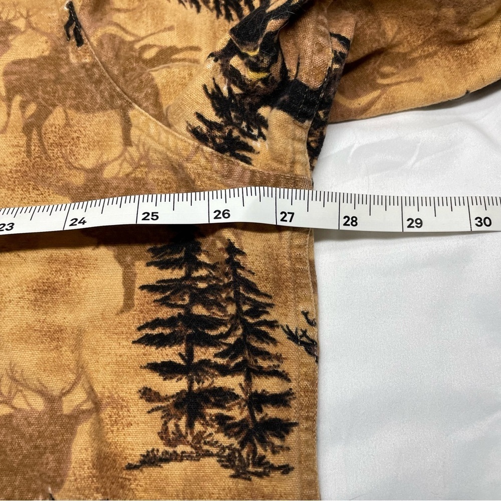 Woolrich Vintage 100% Cotton Dark Wheat Whitetail Deer Forest Outdoors Shirt - Picture 6 of 12